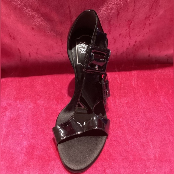 Vtg Rogger Viivier Black PATENT LEATHER Hi-heels - Picture 2 of 5